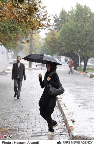بارش باران در همدان
