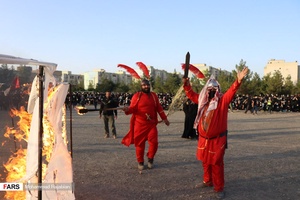 خیمه امام حسین علیه السلام در حال سوختن