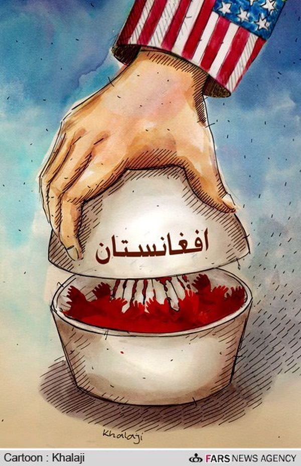 قتل عام مردم افغانستان به دست یک سرباز آمریکایی!/ کارتون: محمد علی خلجی