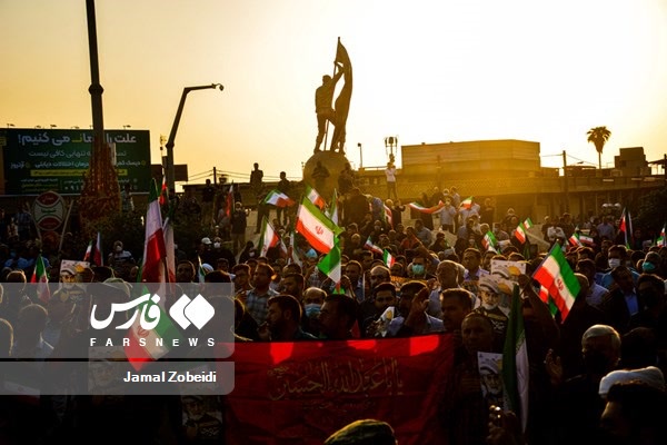 اجتماع بزرگ مردم انقلابی اهواز در محکومیت اغتشاشگران