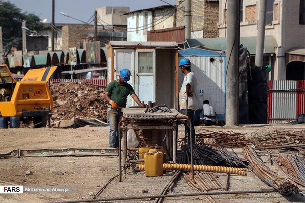 عملیات عمرانی تقاطع ساخت و ساز