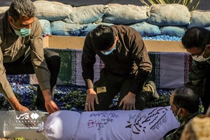 آیین خاکسپاری پیکر شهید «حسین علامه» در پشتیبانی منطقه۲ ارتش بعنوان شهید گمنام در  ۲۷ دی ۱۳۹۹