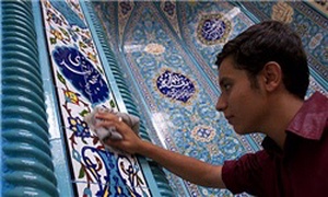 غبارروبی مساجد در استقبال از ماه مهمانی خدا