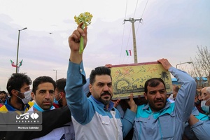 تشییع شهید گمنام در شهرک صنعتی شهرکرد