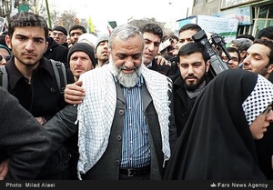 سردار محمدرضا نقدی رئیس سازمان بسیج مستضعفین در راهپیمایی یوم الله22بهمن