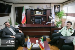 دیدار سردار سعید منتظرالمهدی معاون فرهنگی اجتماعی و سخنگوی فرماندهی کل انتظامی کشور با پیام تیرانداز مدیرعامل خبرگزاری فارس