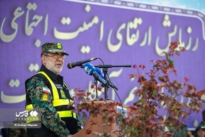 سخنرانی سردار حسن کرمی فرمانده یگان‌های ویژه انتظامی کشور در رزمایش سراسری طرح ارتقاء امنیت اجتماعی