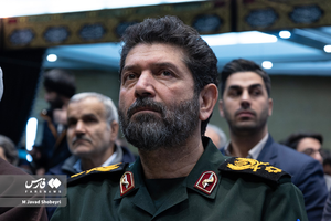 سرتیپ پاسدار حسن‌زاده، فرمانده سپاه محمد رسول‌الله (ص) تهران بزرگ، در یادواره شهدای حقوقدان شهر تهران.