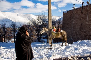 برف پاییزی در روستای «لیقوان» تبریز