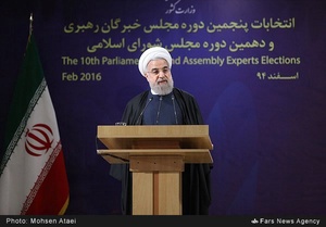سخنرانی حسن روحانی رئیس جمهور در جمع خبرنگاران پس از اخذ رأی در وزارت کشور