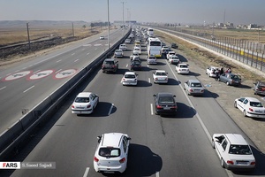 ترافیک در اتوبان تهران - قم