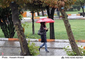 بارش باران در همدان