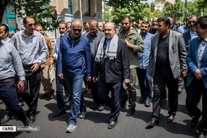 مسعود سلطانی‌فر وزیر ورزش و جوانان در راهپیمایی روز جهانی قدس ۹۸ 