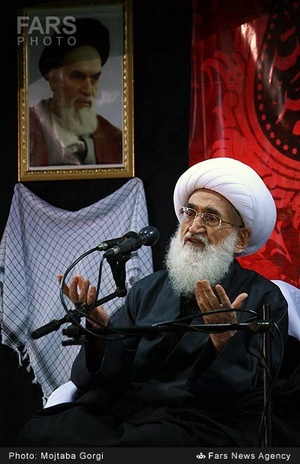 دیدار خانواده شهدا با آیت الله نوری همدانی