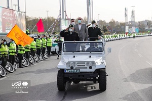 بازدید و نظارت سردار قاسم رضایی جانشین فرمانده کل انتظامی کشور، سردار رحیمی رئیس پلیس تهران و محسن منصوری استاندار تهران از نیروهای نظامی و انتظامی مستقر در میدان آزادی