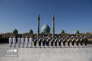صبحگاه «عهد سربازی» در مسجد مقدس جمکران