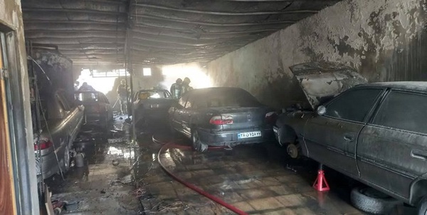 آتش سوزی گاراژ تهران